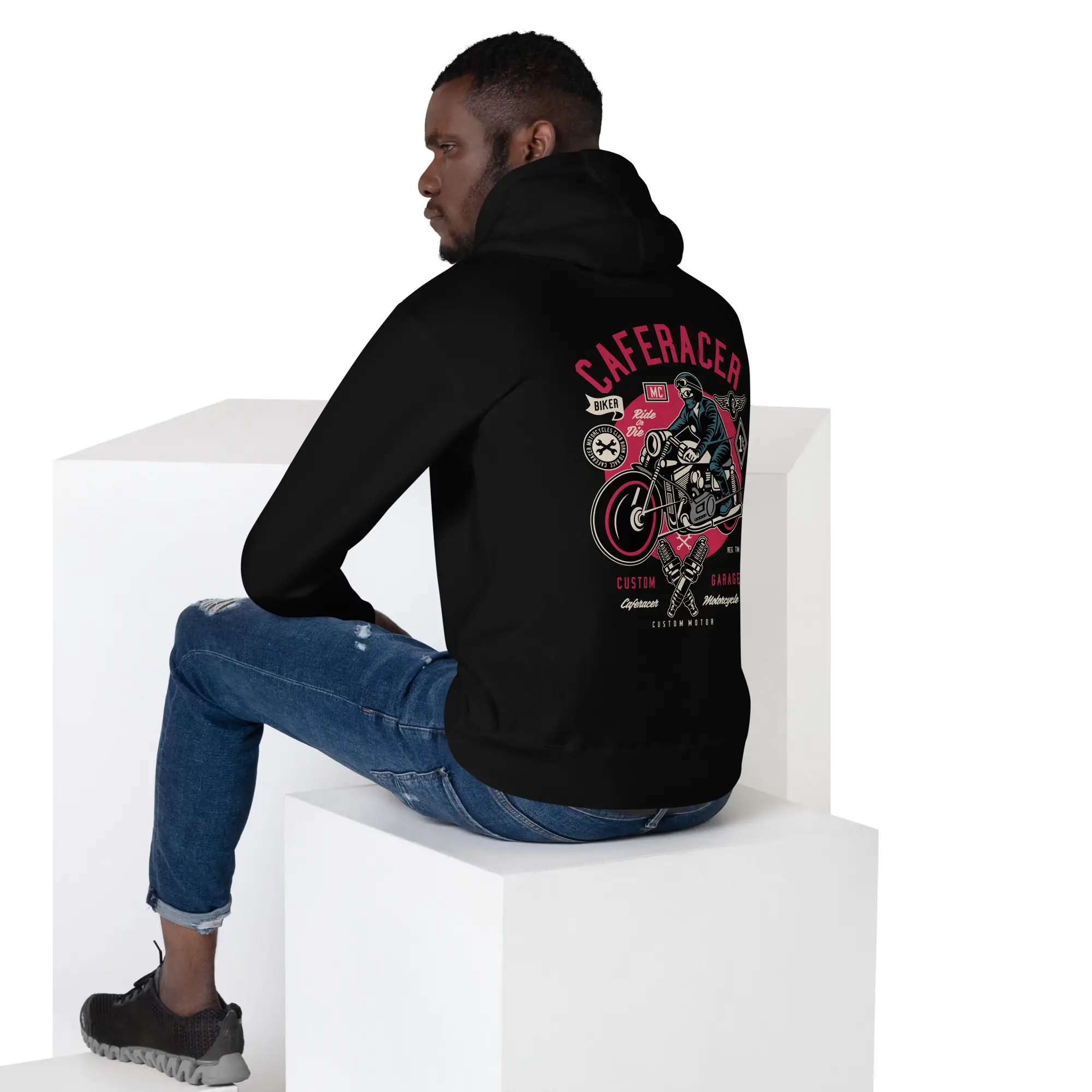 Caferacer - Backside printed Unisex Hoodie - Image 2